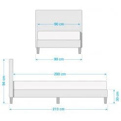 Fredriks Polsterbett Drove - inkl. Lattenrost - Hellgrau - 90 x 200cm -Schlafzimmer Verkaufe DE 1000182664 210623 08380000030 SKETCH DETAILS P000000001000182664 sketch