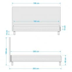 LC Spa Bett Coux - Hochglanz Weiß / Matt Weiß - Breite: 190 cm -Schlafzimmer Verkaufe DE 1000184271 191021 14111200001 SKETCH DETAILS P000000001000184271 sketch