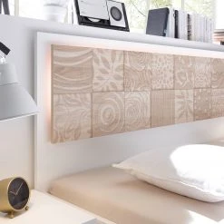 LC Spa Bett Laussonne I - Weiß / Eiche Sonoma Dekor - 160 x 200cm -Schlafzimmer Verkaufe DE 1000184287 191021 10003500089 DETAILS P000000001000184287