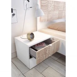 LC Spa Nachtkommode Laussonne (2er Set) - Weiß / Eiche Sonoma Dekor -Schlafzimmer Verkaufe DE 1000184314 210323 15253301976 DETAILS P000000001000184314