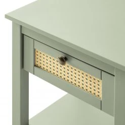 Maison Belfort Nachttisch Belleria - Kiefer massiv / Wiener Geflecht - Hellolivgrün -Schlafzimmer Verkaufe DE 1000187589 200205 11113500142 DETAILS P000000001000187589