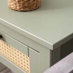 Maison Belfort Nachttisch Belleria - Kiefer massiv / Wiener Geflecht - Hellolivgrün -Schlafzimmer Verkaufe DE 1000187589 200505 06384500007 DETAILS P000000001000187589