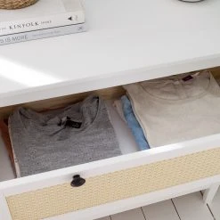 Maison Belfort Kommode Belleria I - Kiefer massiv / Wiener Geflecht - Weiß -Schlafzimmer Verkaufe DE 1000187592 200430 14091600015 DETAILS P000000001000187592