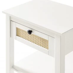 Maison Belfort Nachttisch Belleria - Kiefer massiv / Wiener Geflecht - Weiß -Schlafzimmer Verkaufe DE 1000187596 200205 11113700180 DETAILS P000000001000187596