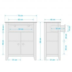 Maison Belfort Kommode Belleria III - Kiefer massiv / Wiener Geflecht - Hellolivgrün -Schlafzimmer Verkaufe DE 1000187602 200214 06021600026 SKETCH DETAILS P000000001000187602 sketch