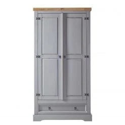 Maison Belfort Drehtürenschrank Finca Rustica II - Kiefer massiv - Kiefer Grau - Breite: 101 cm -Schlafzimmer Verkaufe DE 1000194025 200422 06385400032 DETAILS P000000001000194025