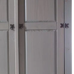 Maison Belfort Drehtürenschrank Finca Rustica II - Kiefer massiv - Kiefer Grau - Breite: 101 cm -Schlafzimmer Verkaufe DE 1000194025 200422 06390000040 DETAILS P000000001000194025