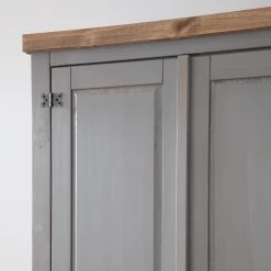 Maison Belfort Drehtürenschrank Finca Rustica II - Kiefer massiv - Kiefer Grau - Breite: 101 cm -Schlafzimmer Verkaufe DE 1000194025 200506 12462300023 DETAILS P000000001000194025