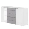 Fresh to go Kommode Arizona - Weiß / Hellgrau - Breite: 139 cm