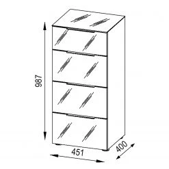 Maja Möbel Kommode Trend I - Glas - Weiß -Schlafzimmer Verkaufe DE 1000197470 191129 08042100014 SKETCH DETAILS P000000001000197470 sketch