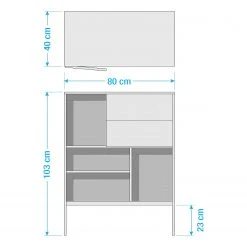Red Living Kommode Coogee II - Wildeiche Dekor / Schwarz -Schlafzimmer Verkaufe DE 1000200158 211018 083456000523 SKETCH DETAILS P000000001000200158 sketch