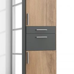 Wimex Drehtürenschrank Koblenz II - inkl. Accessoires Fach wahlweise link/rechts - Eiche Sägerau Dekor / Graphit - Breite: 179 cm -Schlafzimmer Verkaufe DE 1000202197 200205 10460600007 DETAILS P000000001000202197