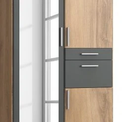 Wimex Drehtürenschrank Koblenz I - inkl. Accessoires Fach - Eiche Sägerau Dekor / Graphit - Breite: 91 cm -Schlafzimmer Verkaufe DE 1000202203 200205 10460700030 DETAILS P000000001000202203