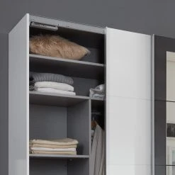Wimex Schwebetürenschrank Minden - inkl. Spiegelfelder - Weiß / Graphit - Breite: 270 cm -Schlafzimmer Verkaufe DE 1000202220 200205 10460800087 DETAILS P000000001000202220