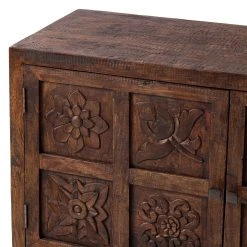 Wolf-Möbel Kommode Carving - Akazie massiv / Metall - Akazie / Schwarz -Schlafzimmer Verkaufe DE 1000202474 201008 14583000005 DETAILS P000000001000202474