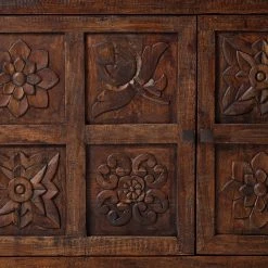 Wolf-Möbel Kommode Carving - Akazie massiv / Metall - Akazie / Schwarz -Schlafzimmer Verkaufe DE 1000202474 201008 14583000006 DETAILS P000000001000202474