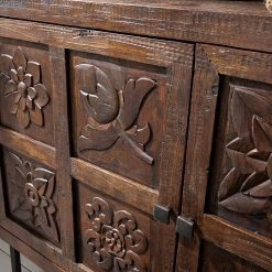 Wolf-Möbel Kommode Carving - Akazie massiv / Metall - Akazie / Schwarz -Schlafzimmer Verkaufe DE 1000202474 210127 06220500031 DETAILS P000000001000202474