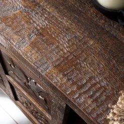 Wolf-Möbel Kommode Carving - Akazie massiv / Metall - Akazie / Schwarz -Schlafzimmer Verkaufe DE 1000202474 210127 06221000033 DETAILS P000000001000202474