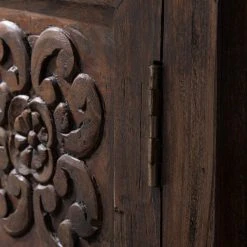 Wolf-Möbel Kommode Carving - Akazie massiv / Metall - Akazie / Schwarz -Schlafzimmer Verkaufe DE 1000202474 210127 06221200034 DETAILS P000000001000202474