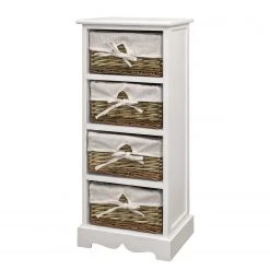 Ridgevalley Kommode Russy - Weiß / Hellbraun - 33 x 76 cm