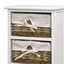 Ridgevalley Kommode Russy - Weiß / Hellbraun - 33 x 76 cm -Schlafzimmer Verkaufe DE 1000206277 200218 13102600064 DETAILS P000000001000206277