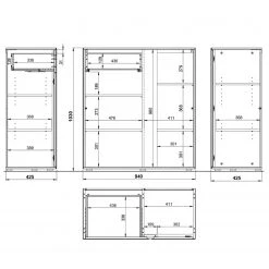Germania Kommode Mesa II - Glas - Rubinrot / Graphit -Schlafzimmer Verkaufe DE 1000206709 200305 17323500233 SKETCH DETAILS P000000001000206709 sketch