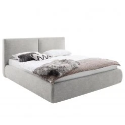 Meise.möbel Polsterbett Atesio II - inkl. Kopfteil in Kissenoptik und Bettkasten - Lichtgrau