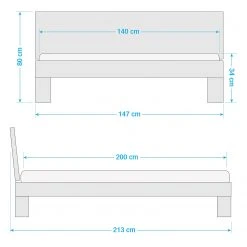Neue Modular Massivholzbett Provence II - Massivholz Kernbuche, mit Kopfteil - 140 x 200cm -Schlafzimmer Verkaufe DE 1000207404 200225 17002000005 SKETCH DETAILS P000000001000207404 sketch