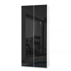 Fresh to go Drehtürenschrank Level 36 C - Hochglanz Schwarz / Weiß - Höhe: 236 cm - Breite: 100 cm - Ohne - Ohne Spiegeltür/-en