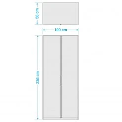 Fresh to go Drehtürenschrank Level 36 C - Hochglanz Schwarz / Weiß - Höhe: 236 cm - Breite: 100 cm - Ohne - Ohne Spiegeltür/-en -Schlafzimmer Verkaufe DE 1000207933 200611 14263100249 SKETCH DETAILS P000000001000207933 sketch
