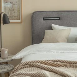 Ars Natura Boxspringbett Woodmore - inkl. Beleuchtung - Grau / Taupe - 120 x 200cm -Schlafzimmer Verkaufe DE 1000208285 200619 10581500004 DETAILS P000000001000208285