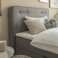 Ars Natura Boxspringbett Woodmore - inkl. Beleuchtung - Grau / Taupe - 120 x 200cm -Schlafzimmer Verkaufe DE 1000208285 200619 10581600005 DETAILS P000000001000208285