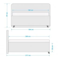 Ars Natura Polsterbett Woodlake I - Strukturstoff Mali: Grau - 180 x 200cm - Ohne Stauraum -Schlafzimmer Verkaufe DE 1000208310 210713 08433400360 SKETCH DETAILS P000000001000208310 sketch
