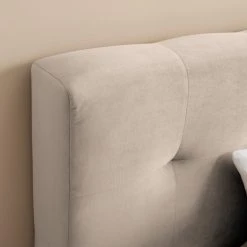 Ars Natura Polsterbett Woodlake II - Samt Ravi: Beige - 140 x 200cm - Ohne Stauraum -Schlafzimmer Verkaufe DE 1000208322 200619 18264900063 DETAILS P000000001000208322