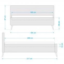 Mørteens Polsterbett Kaarina - Strukturstoff Mali: Mint - 180 x 200cm - Ohne Stauraum -Schlafzimmer Verkaufe DE 1000208337 210623 13431900051 SKETCH DETAILS P000000001000208337 sketch