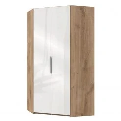 Fresh to go Eckschrank Level 36C - Eiche Dekor / Hochglanz Weiß - Höhe: 236 cm