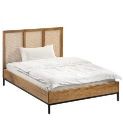 Ars manufacti Bettgestell Vina - Mango massiv / Wiener Geflecht - Mango / Schwarz - 140 x 200cm