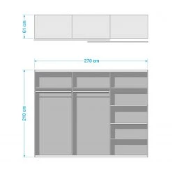Mooved Schwebetürenschrank Scotter - Breite: 270 cm -Schlafzimmer Verkaufe DE 1000211306 210709 11480500007 SKETCH DETAILS P000000001000211306 sketch
