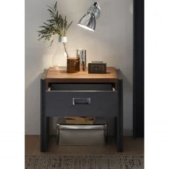 Ars manufacti Nachtkommode Marton - Eiche Stirling Dekor / Anthrazit -Schlafzimmer Verkaufe DE 1000211528 200424 13263800088 MOOD DETAILS P000000001000211528 mood