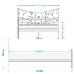 Mooved Bettgestell Barberton - Weiß - 90 x 200cm -Schlafzimmer Verkaufe DE 1000214847 210727 08171500005 SKETCH DETAILS P000000001000214847 sketch