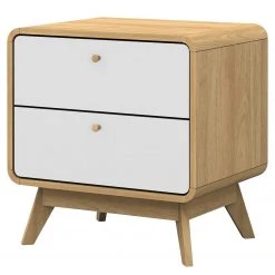 Ars Natura Nachttisch Woodmoor - Eiche / Weiß