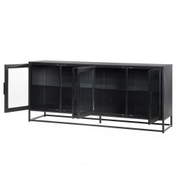 Ars manufacti Sideboard Kayys - Glas / Metall - Schwarz -Schlafzimmer Verkaufe DE 1000219025 210330 15112500026 DETAILS P000000001000219025