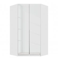 Rauch Orange Eckschrank Belezza II - Graphit / Glas Weiß - Ohne Spiegeltür/-en