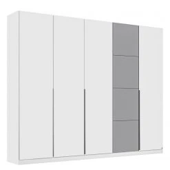 Rauch Orange Drehtürenschrank Bellezza - Alpinweiß / Grau - Breite: 226 cm