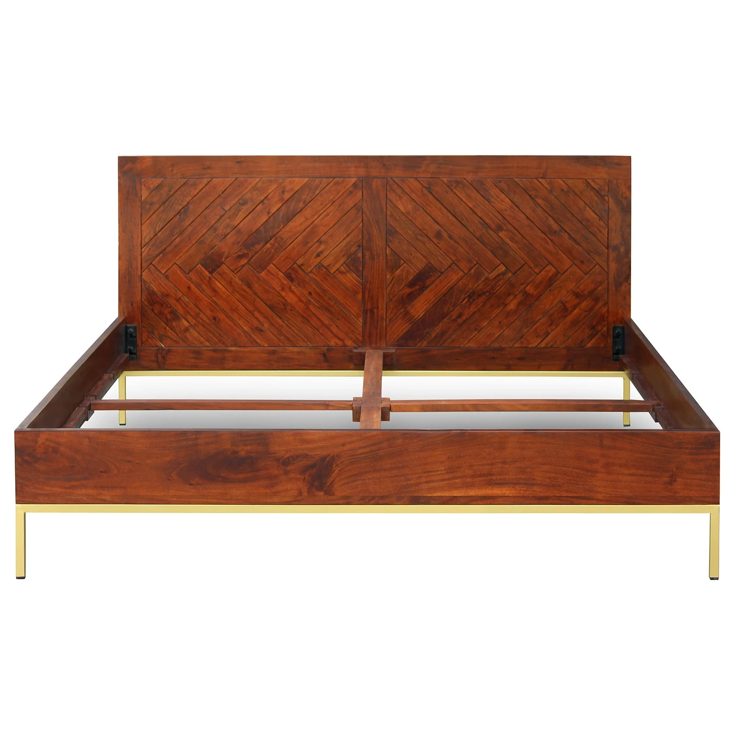 Ars manufacti Massivholzbett Loga - Akazie massiv / Eisen - Akazie Braun / Gold - 180 x 200cm 3 Ars manufacti Massivholzbett Loga - Akazie massiv / Eisen - Akazie Braun / Gold - 180 x 200cm – Bild 3