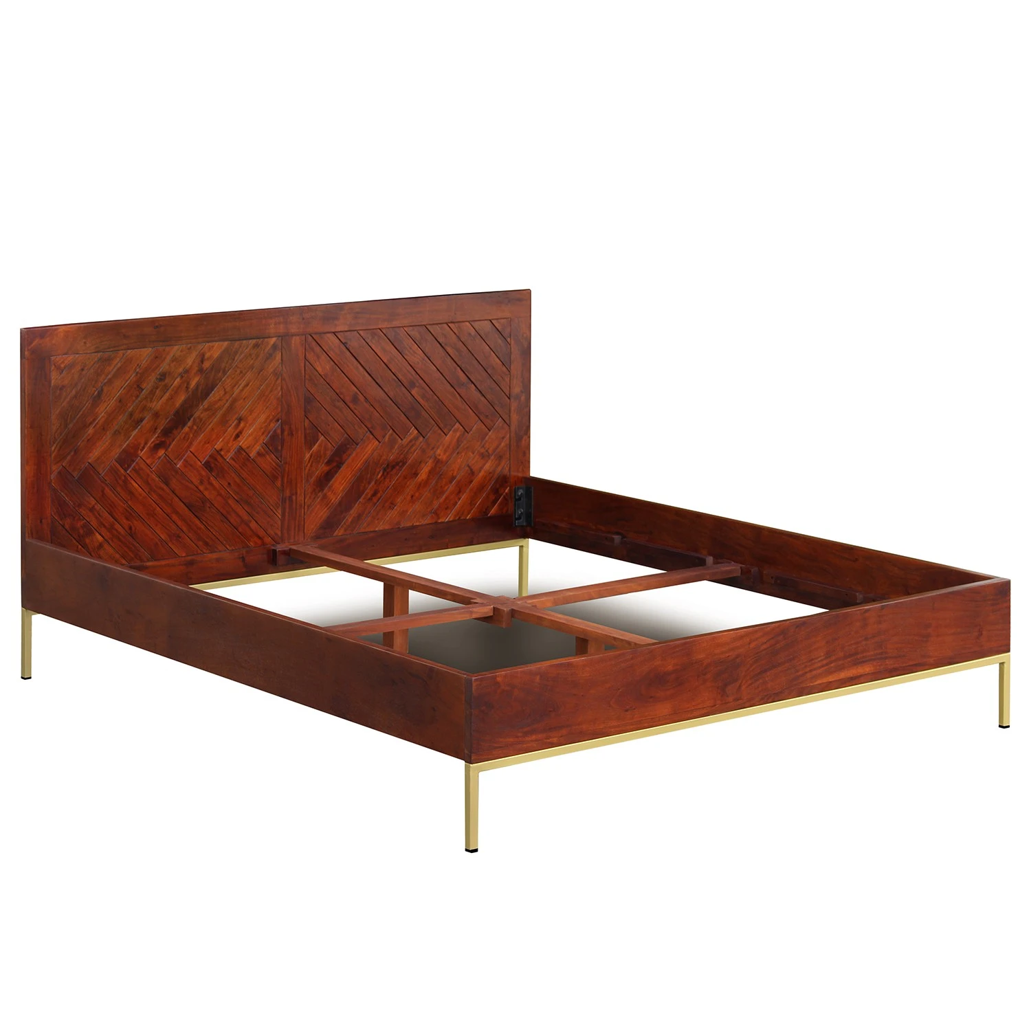 Ars manufacti Massivholzbett Loga - Akazie massiv / Eisen - Akazie Braun / Gold - 180 x 200cm 5 Ars manufacti Massivholzbett Loga - Akazie massiv / Eisen - Akazie Braun / Gold - 180 x 200cm – Bild 5