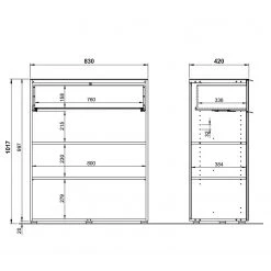 Germania Kommode Oakland II - Glas - Weiß -Schlafzimmer Verkaufe DE 1000223282 200826 06240400047 SKETCH DETAILS P000000001000223282 sketch