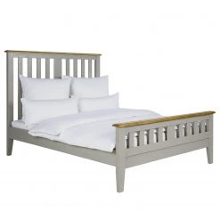 Maison Belfort Massivholzbett Lavalle - Kiefer massiv - Kiefer / Hellgrau