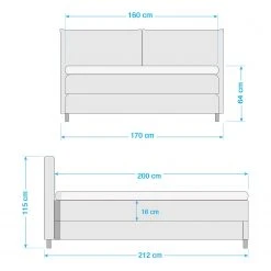 Loftscape Boxspringbett Hometown - Dunkelgrau - 160 x 200cm -Schlafzimmer Verkaufe DE 1000229490 201214 14085600145 SKETCH DETAILS P000000001000229490 sketch