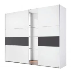 Rauch Blue Schwebetürenschrank Korbach - Alpinweiß / Graumetallic - Breite: 261 cm - Premium